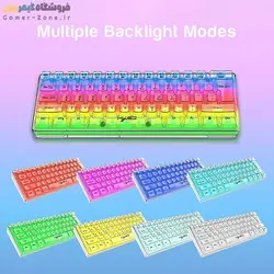 کیبورد گیمینگ بدنه شفاف اچ ایکس اس جی مدل HXSJ V700T RGB Fully Transparent Gaming Keyboard