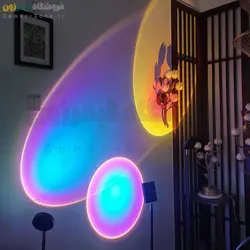 لامپ پروژکتوری رنگین کمانی مدل RGB Rainbow Projection Led Lamp + Remote Control