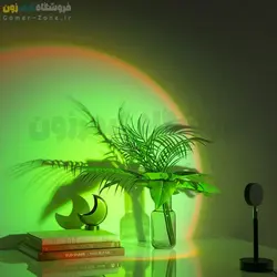 لامپ پروژکتوری رنگین کمانی مدل RGB Rainbow Projection Led Lamp + Remote Control