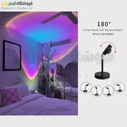 لامپ پروژکتوری رنگین کمانی مدل RGB Rainbow Projection Led Lamp + Remote Control