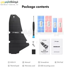 هیتسینک و خنک کننده حافظه SSD اینترنال آینی او مناسب PS5 مدل ineo M24 - M.2 SSD Heatsink Cooler for PS5