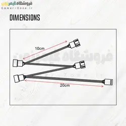 کابل اسپلیتر 4 پین PWM فن مادربورد آی دی کولینگ مدل ID-COOLING FS-04 4-Pin PWM Fan Splitter Cable