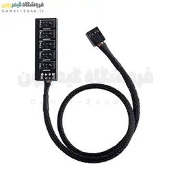 اسپلیتر و هاب 4 پین PWM فن مادربورد مدل 5 پورت 4Pin PWM Fan Splitter Hub