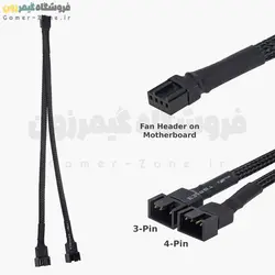 کابل اسپلیتر و تبدیل 4 پین PWM فن مادربورد مدل 1 به 2 4Pin PWM Fan Splitter Adapter Cable (1 to 2 Converter)