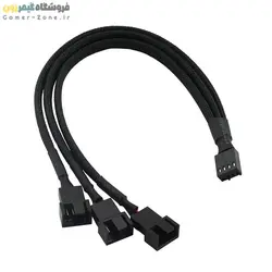 کابل اسپلیتر و تبدیل 4 پین PWM فن مادربورد مدل 1 به 3 4Pin PWM Fan Splitter Adapter Cable (1 to 3 Converter)