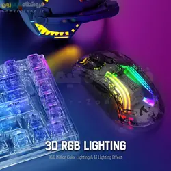 موس گیمینگ بی سیم اتک شارک + داک شارژ مدل ATTACK SHARK X2 RGB / X2 Pro RGB Wireless Gaming Mouse + RGB Charging Dock