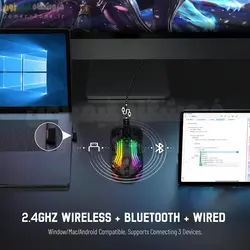 موس گیمینگ بی سیم اتک شارک + داک شارژ مدل ATTACK SHARK X2 RGB / X2 Pro RGB Wireless Gaming Mouse + RGB Charging Dock