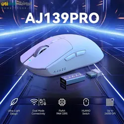 موس گیمینگ بی سیم حرفه ای ایجز مدل Ajazz AJ139 Pro 1K / AJ139 Pro 4K Lightwieght Wireless Gaming Mouse