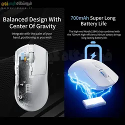 موس گیمینگ بی سیم حرفه ای ایجز مدل Ajazz AJ139 Pro 1K / AJ139 Pro 4K Lightwieght Wireless Gaming Mouse