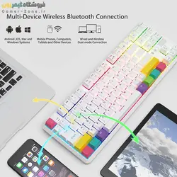 کیبورد گیمینگ بی سیم مکانیکال ایجز مدل Ajazz K870T RGB Wireless Mechanical Gaming Keyboard