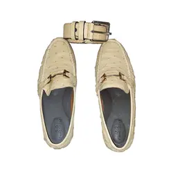 کفش کالج و کمربند ست چرم شترمرغ