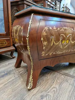 میزتلویزیون چوبی معرق مدل خمره ای کمددار طول 2 متر