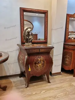 آینه کنسول مدل خمره ای تک در