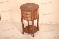 میز تلفن سه کشو گرد