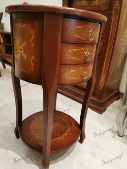 میز تلفن سه کشو گرد