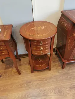 میز تلفن سه کشو گرد