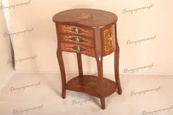 میز تلفن سه کشو قلوه ای