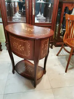 میز تلفن سه کشو قلوه ای