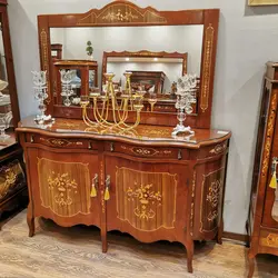 آینه کنسول معرق مدل ابرویی دو در