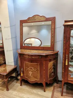 آینه کنسول معرق مدل ابرویی تک در