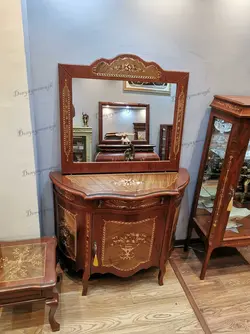 آینه کنسول معرق مدل ابرویی تک در