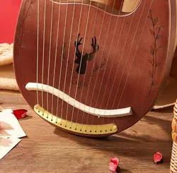چنگ رومی برند سگا 16 تار رنگ قهوه ای تیره