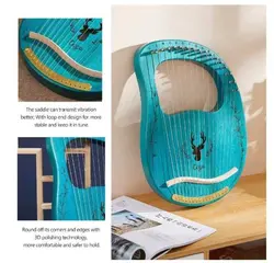 چنگ رومی برند سگا 16 تار رنگ سبزآبی