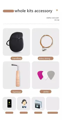 چنگ رومی 19 تار طرح ماه