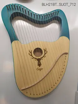 چنگ رومی برند سگا 21 تار رنگ آبی و قهوه ای