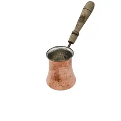 قهوه جوش مسی دسته چوبی (جزوه) - سایز متوسط- Ibrik