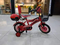 دوچرخه سایز ۱۲ قرمز سبد پشتی دار طوقه آلومینیوم پره موتوری