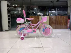 دوچرخه سایز ۱۶ صورتی دخترانه درجه یک star سبد پشتی دار طوقه آلومینیوم خارجی