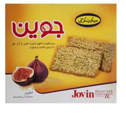 بیسکویت جوین انجیر و تزئین کنجد