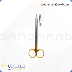 قیچی جراحی دسته طلایی سر صاف دنتال دیوایس