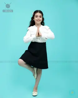 شومیز دامن - سفید مشکی