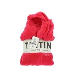 حوله تن پوش صورتی تن تن ۸ تا ۱۰ سال tintin pink children's bathrobe