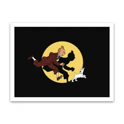 قاب عکس تن تن و میلو درحال دویدن Tintin running
