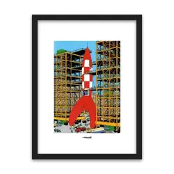 قاب عکس موشک تن تن کره ماه Tintin Moon Rocket