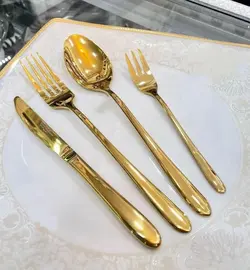 سرویس قاشق و چنگال 24 نفره 120 پارچه یونیک طرح دونا Unique Dona