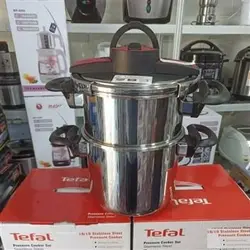 زودپز دوقلو کلیپسی روگازی برند تفال 7و5 لیتر مدل Tefal