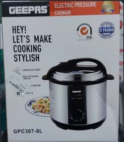 زودپز برقی 8 لیتری برند جی پاس مدل Geepas GPC307-8L