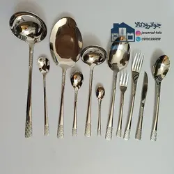 سرویس 24 نفر قاشق و چنگال استیل یونیک مدل دهنه اروپایی ( آناناسی ) Unique