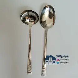 سرویس 24 نفر قاشق و چنگال استیل یونیک مدل دهنه اروپایی ( آناناسی ) Unique