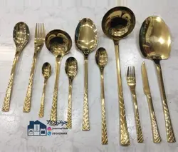 سرویس 24 نفر قاشق و چنگال طلایی یونیک مدل دهنه اروپایی ( لوکا ) Unique