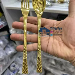 سرویس 24 نفر قاشق و چنگال طلایی یونیک مدل دهنه اروپایی ( لوکا ) Unique