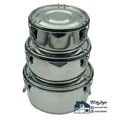 ست ظرف درب دار نگهداری و حمل غذا تمام استیل یونیک مدل Unique KL-19194