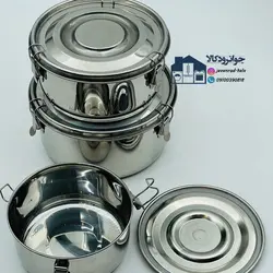ست ظرف درب دار نگهداری و حمل غذا تمام استیل یونیک مدل Unique KL-19194