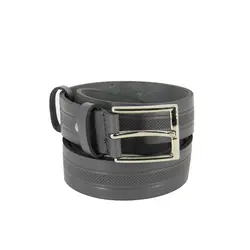 کمربند چرم گاوی مردانه ساده طوسی زگنا a-11