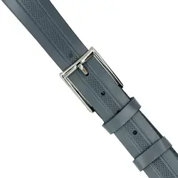 کمربند چرم گاوی مردانه ساده طوسی زگنا a-11