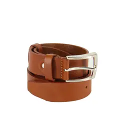 کمربند چرم گاوی مردانه ساده شتری